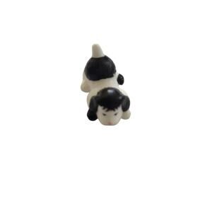 Vintage 1995 The littlest pet‎ Shop black and white Dog with blue collar